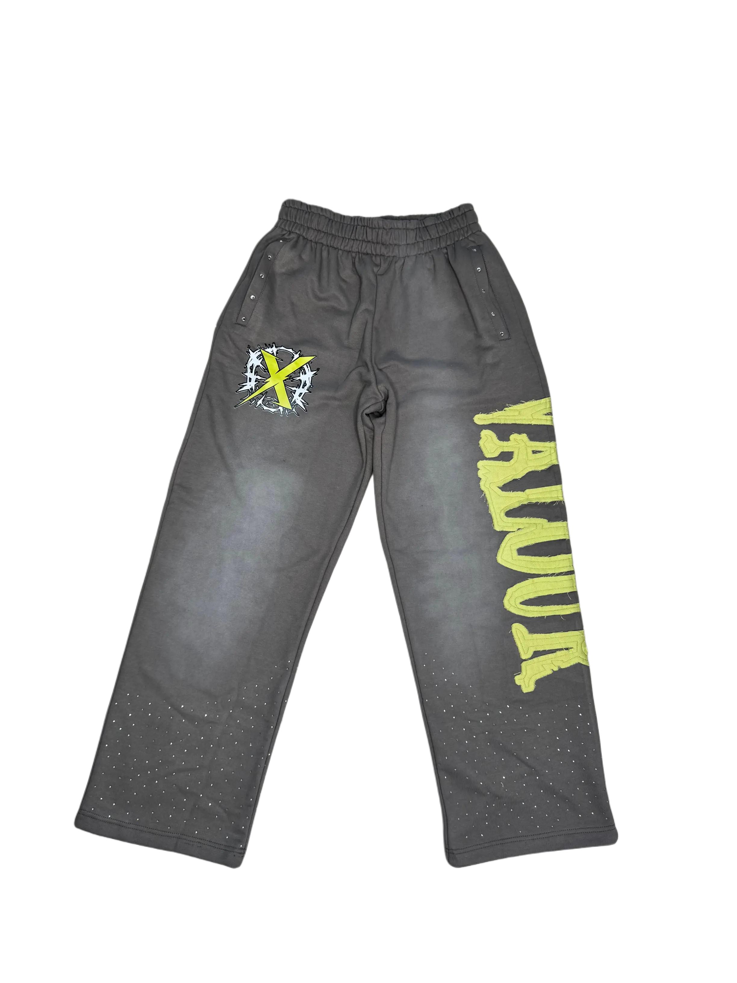 "SMOKE GREY" RHINESTONE SWEATS Xclusive Valour