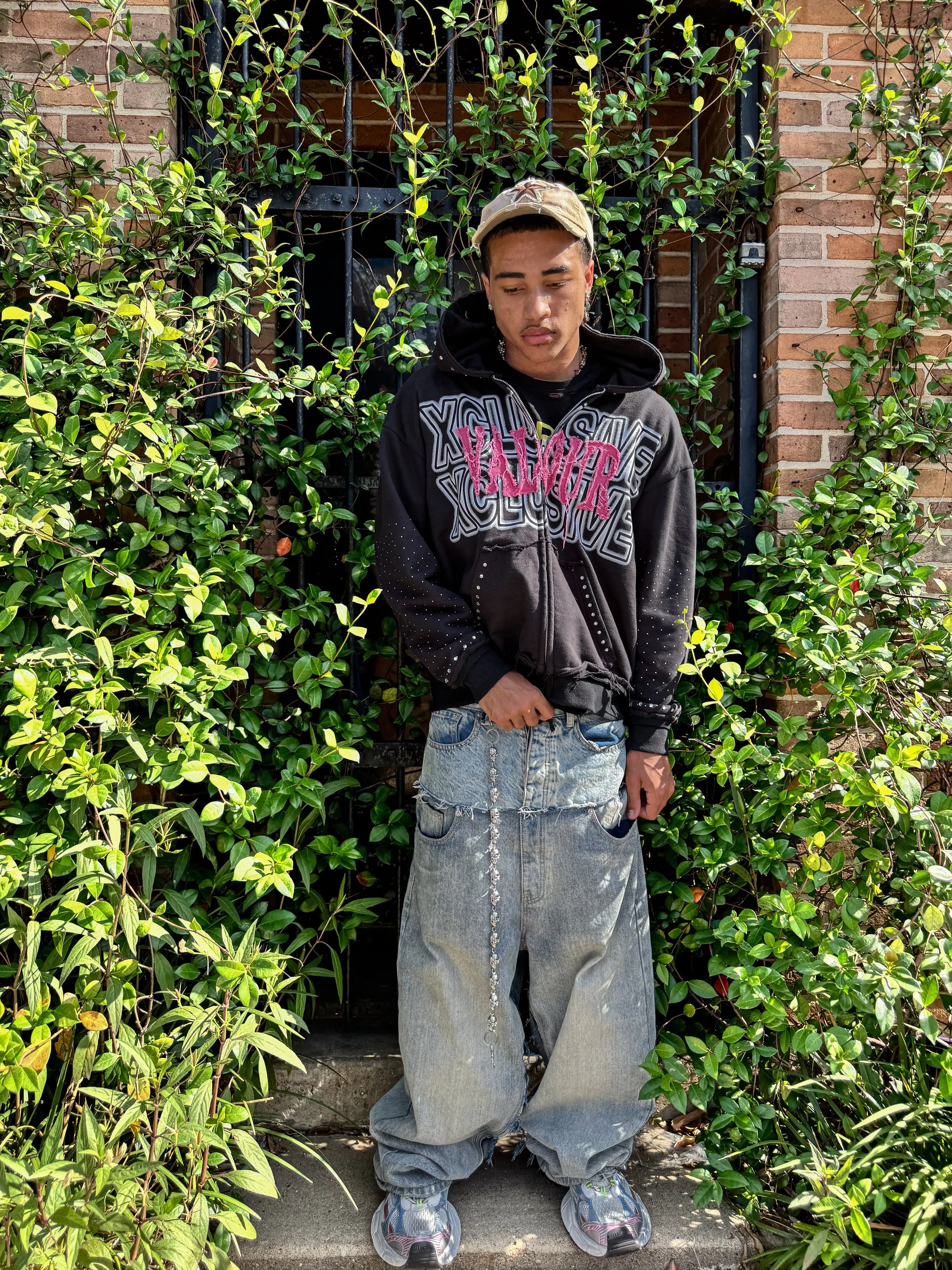 "CHARCOAL BLACK" RHINESTONE HOODIE My Store