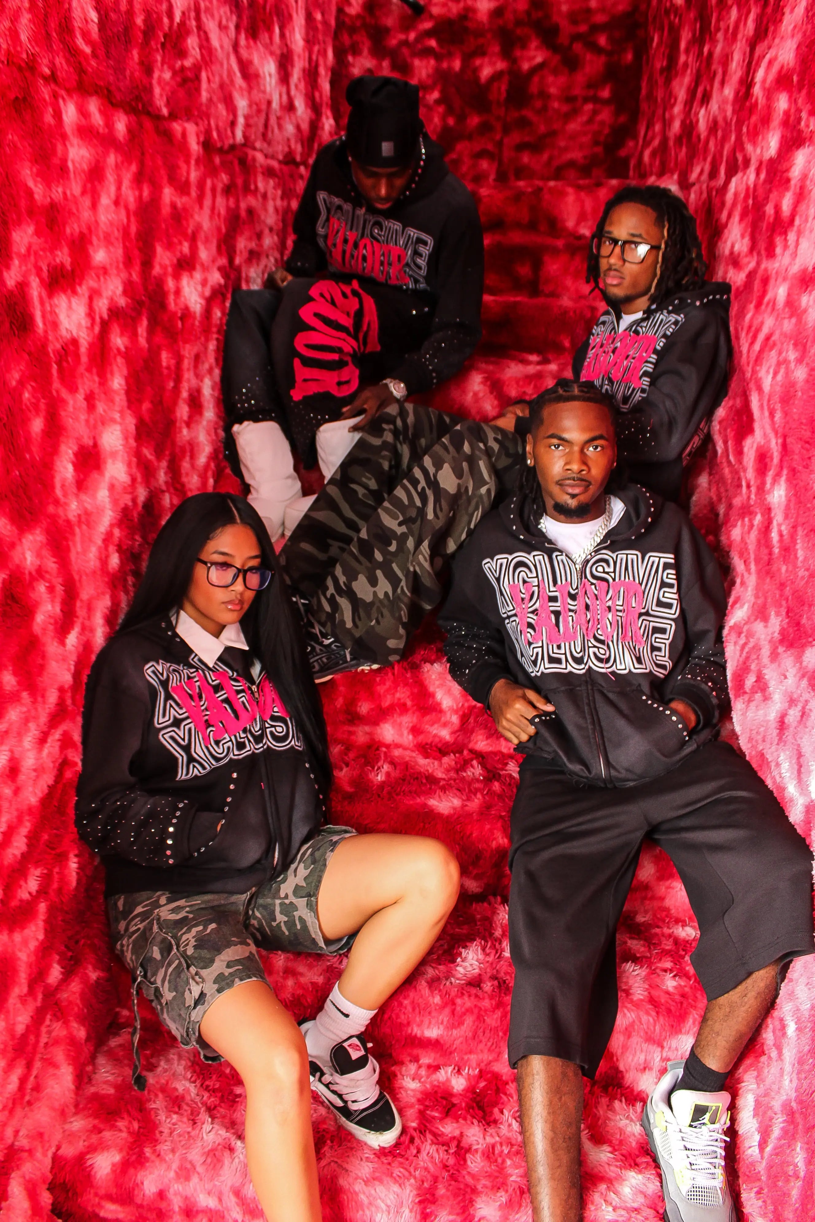 "CHARCOAL BLACK" RHINESTONE HOODIE My Store