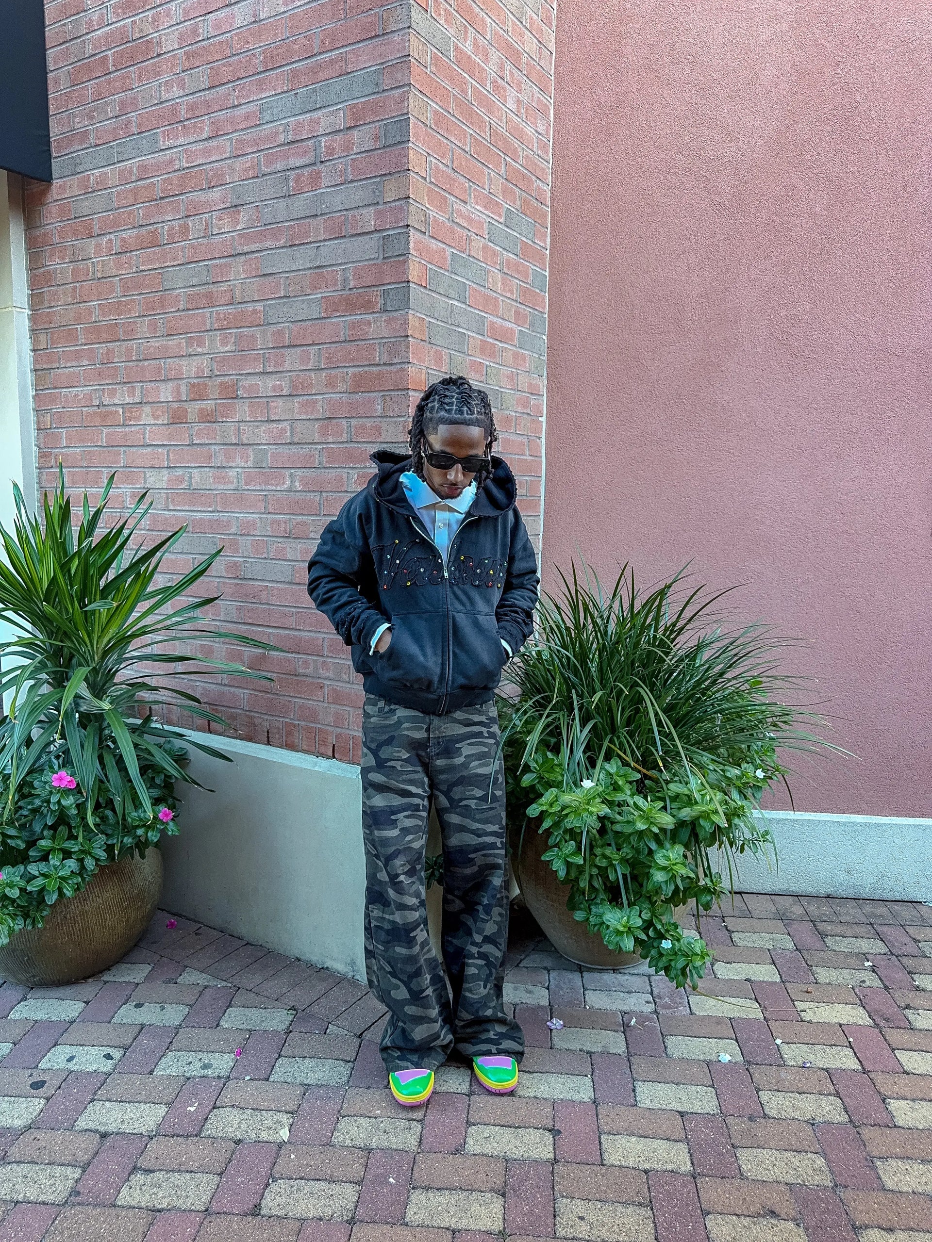 “Hollow” Gemstone Zip Up Xclusive Valour