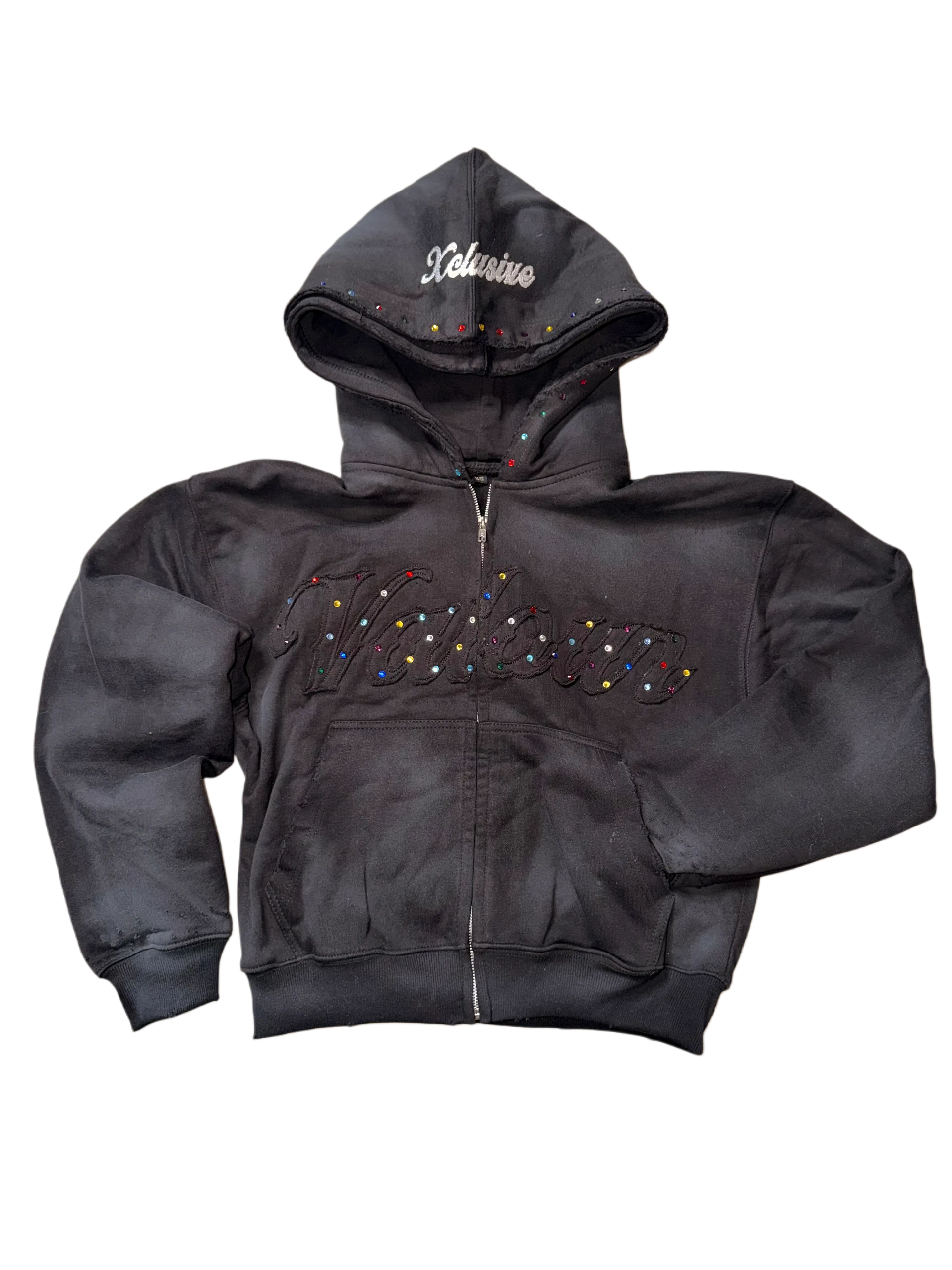 “Hollow” Gemstone Zip Up Xclusive Valour