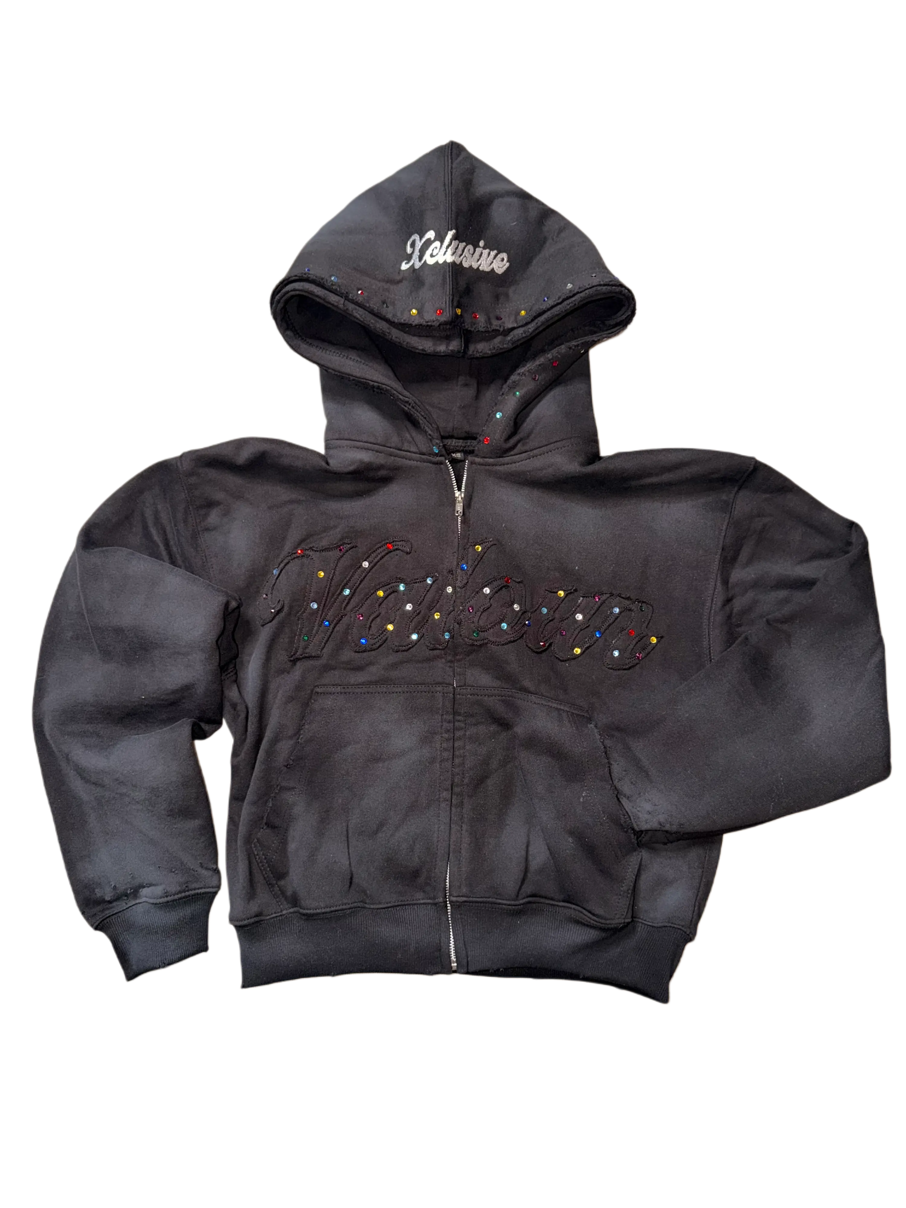 “Hollow” Gemstone Zip Up Xclusive Valour