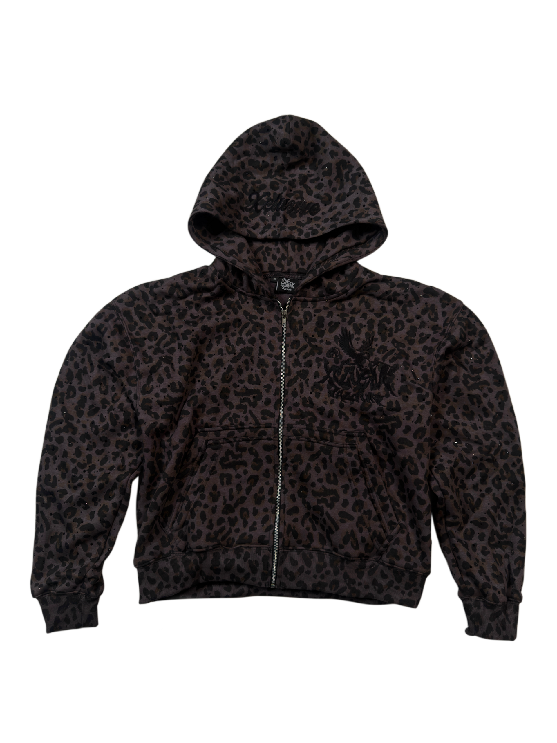 “BLACK EXOTIC” RHINESTONE ZIP UP